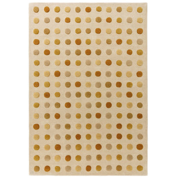 Dotty Modern Geometric Polka Dot Hand-Carved Hi-Low 3D Dome Textured Wool&Viscose Shimmer Gold Rug-Asiatic Carpets-Rug Love - The Most Loved Rug Store